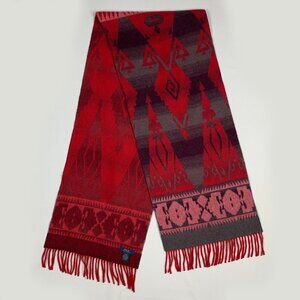 Polo Ralph Lauren Wool Blend Made in Italy Red Fringe Scarf